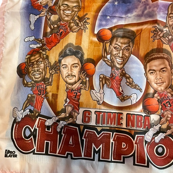 Vintage Chicago Bulls 1998 Championship Flag Banner Caricature NBA Finals Jordan - Picture 11 of 16